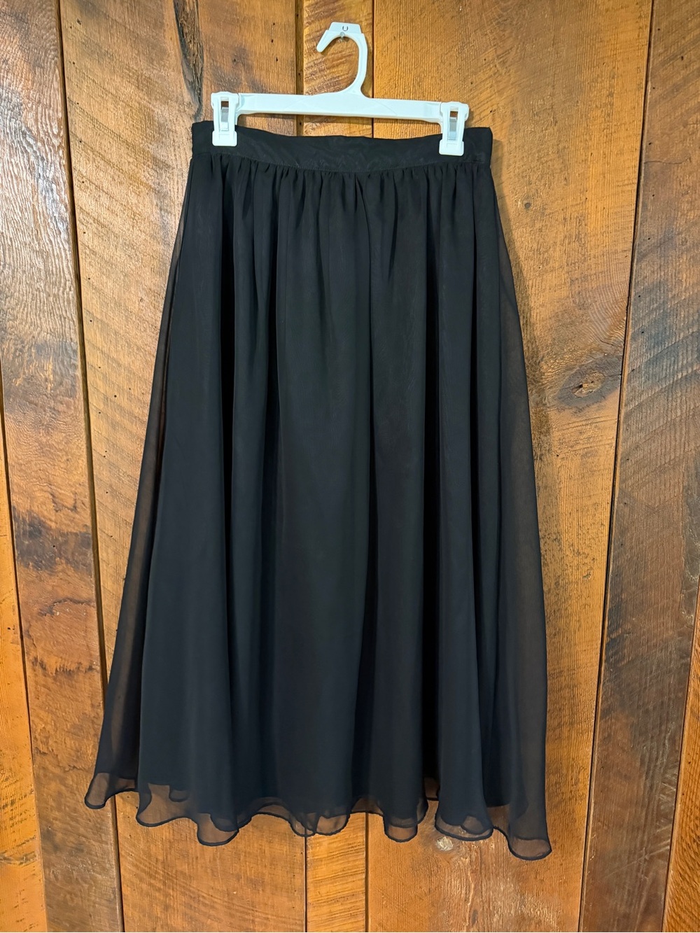 VTG Ellen Ashley Black Chiffon Skirt M Whimsigoth Goth Romantic Flowy Witchy